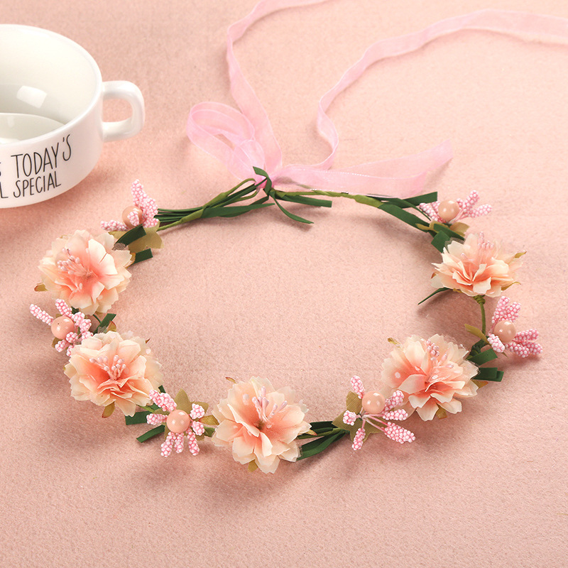 Korean Bridal Headdress Beautiful Champagne Garland Wedding Photography Mori Girl Seaside Beach Selfie Headband Head Flower Ornament Korean Bridal Headdress Beautiful Champagne Garland Wedding Photography Mori Girl Seaside Beach Selfie Headband Head Flower Ornament