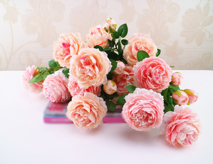 Western Rose Wedding Celebration Decoration Artificial Flower Artificial Flower European-Style Core 3 Peony Wholesale Origin Supply Western Rose Wedding Celebration Decoration Artificial Flower Artificial Flower European-Style Core 3 Peony Wholesale Origin Supply