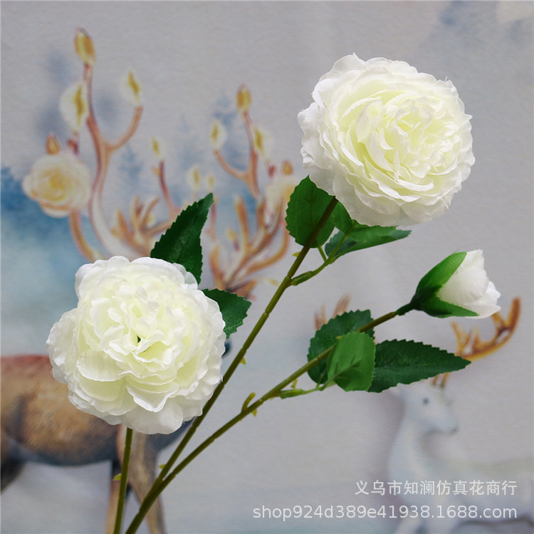 Western Rose Wedding Celebration Decoration Artificial Flower Artificial Flower European-Style Core 3 Peony Wholesale Origin Supply Western Rose Wedding Celebration Decoration Artificial Flower Artificial Flower European-Style Core 3 Peony Wholesale Origin Supply