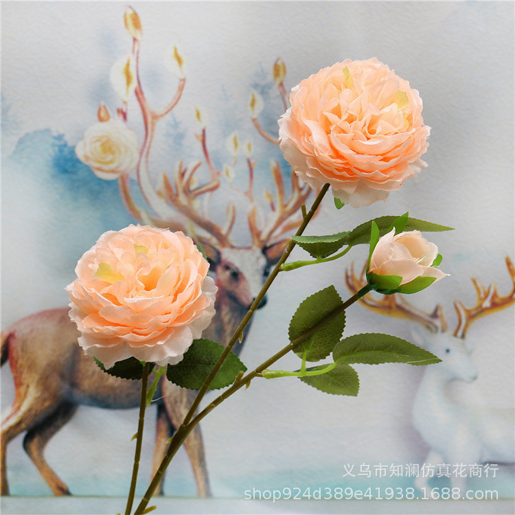 Western Rose Wedding Celebration Decoration Artificial Flower Artificial Flower European-Style Core 3 Peony Wholesale Origin Supply Western Rose Wedding Celebration Decoration Artificial Flower Artificial Flower European-Style Core 3 Peony Wholesale Origin Supply