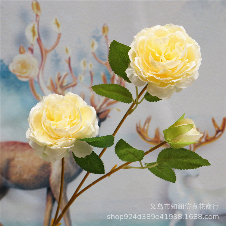 Western Rose Wedding Celebration Decoration Artificial Flower Artificial Flower European-Style Core 3 Peony Wholesale Origin Supply Western Rose Wedding Celebration Decoration Artificial Flower Artificial Flower European-Style Core 3 Peony Wholesale Origin Supply