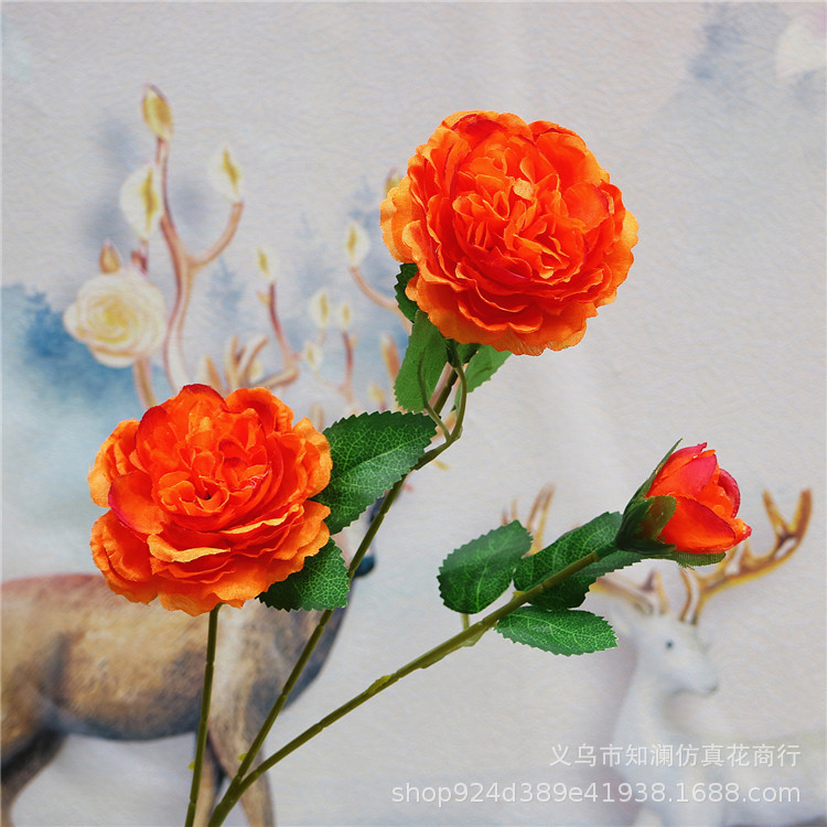 Western Rose Wedding Celebration Decoration Artificial Flower Artificial Flower European-Style Core 3 Peony Wholesale Origin Supply Western Rose Wedding Celebration Decoration Artificial Flower Artificial Flower European-Style Core 3 Peony Wholesale Origin Supply