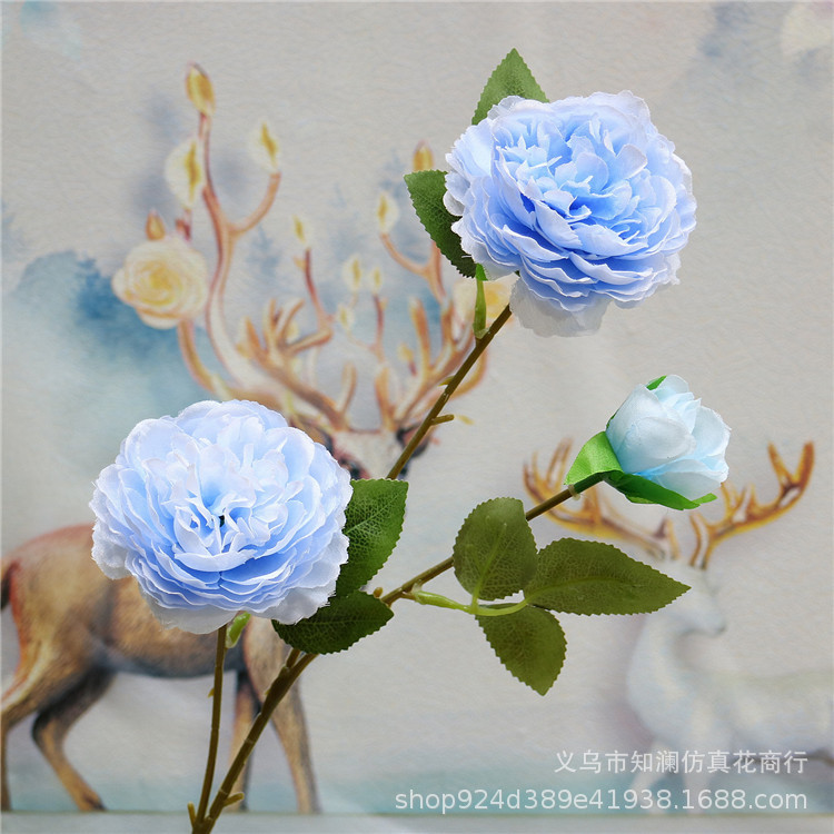 Western Rose Wedding Celebration Decoration Artificial Flower Artificial Flower European-Style Core 3 Peony Wholesale Origin Supply Western Rose Wedding Celebration Decoration Artificial Flower Artificial Flower European-Style Core 3 Peony Wholesale Origin Supply