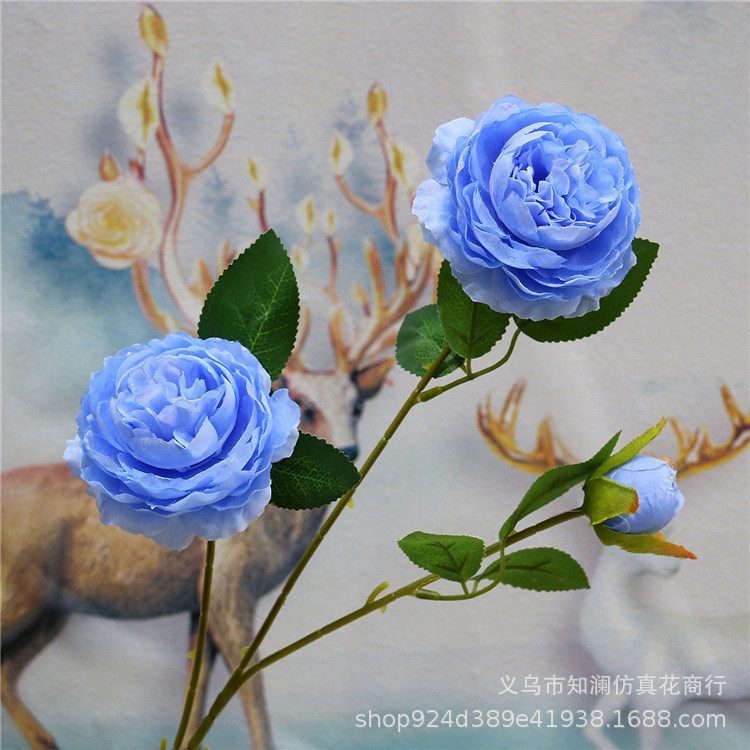 Western Rose Wedding Celebration Decoration Artificial Flower Artificial Flower European-Style Core 3 Peony Wholesale Origin Supply Western Rose Wedding Celebration Decoration Artificial Flower Artificial Flower European-Style Core 3 Peony Wholesale Origin Supply
