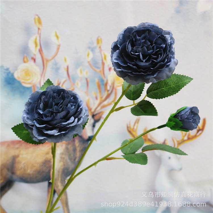 Western Rose Wedding Celebration Decoration Artificial Flower Artificial Flower European-Style Core 3 Peony Wholesale Origin Supply Western Rose Wedding Celebration Decoration Artificial Flower Artificial Flower European-Style Core 3 Peony Wholesale Origin Supply
