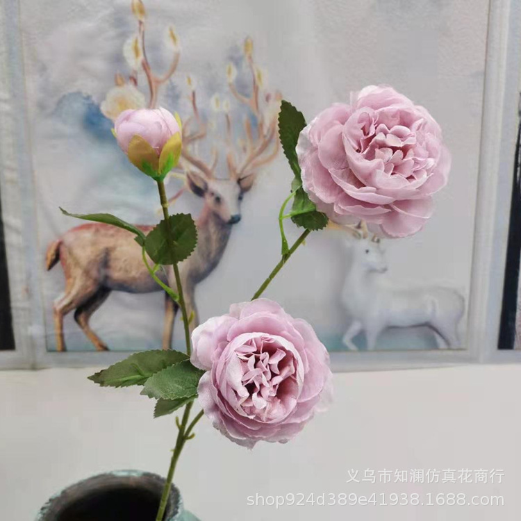 Western Rose Wedding Celebration Decoration Artificial Flower Artificial Flower European-Style Core 3 Peony Wholesale Origin Supply Western Rose Wedding Celebration Decoration Artificial Flower Artificial Flower European-Style Core 3 Peony Wholesale Origin Supply