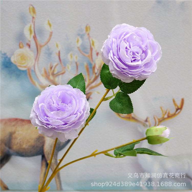 Western Rose Wedding Celebration Decoration Artificial Flower Artificial Flower European-Style Core 3 Peony Wholesale Origin Supply Western Rose Wedding Celebration Decoration Artificial Flower Artificial Flower European-Style Core 3 Peony Wholesale Origin Supply