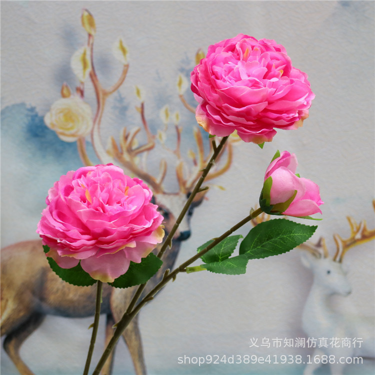 Western Rose Wedding Celebration Decoration Artificial Flower Artificial Flower European-Style Core 3 Peony Wholesale Origin Supply Western Rose Wedding Celebration Decoration Artificial Flower Artificial Flower European-Style Core 3 Peony Wholesale Origin Supply