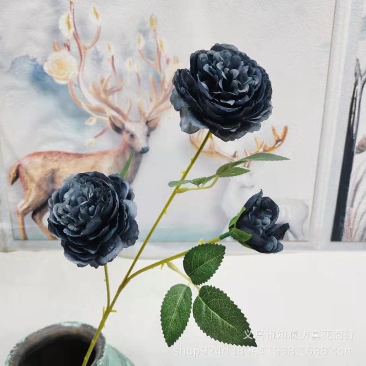 Western Rose Wedding Celebration Decoration Artificial Flower Artificial Flower European-Style Core 3 Peony Wholesale Origin Supply Western Rose Wedding Celebration Decoration Artificial Flower Artificial Flower European-Style Core 3 Peony Wholesale Origin Supply