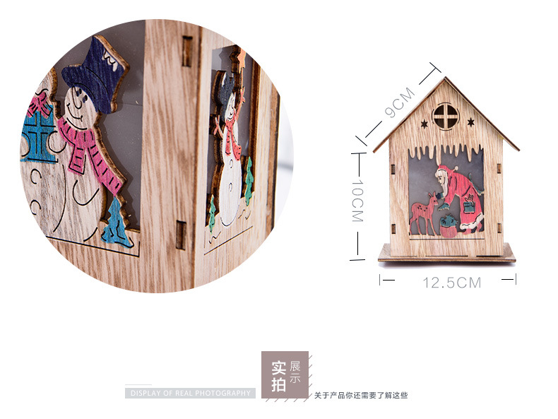 Christmas Decorations Wooden Ornament Lights Wooden House Christmas Tree Decorations Christmas Gifts
