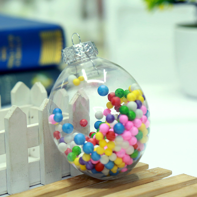 New Transparent Christmas ball PS Plastic presents for Christmas Tree Pendants Birthday party