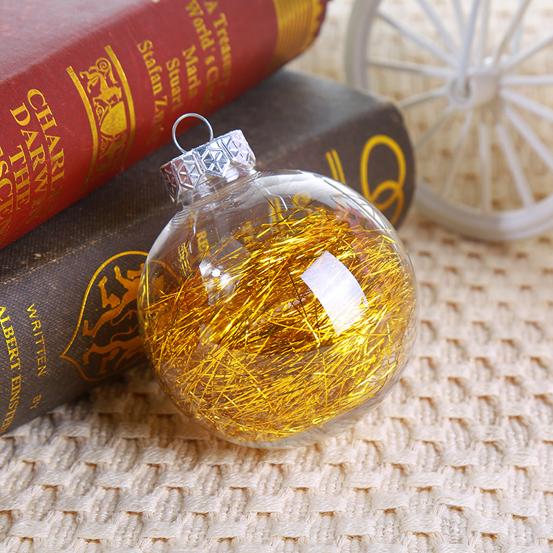 New Transparent Christmas ball PS Plastic presents for Christmas Tree Pendants Birthday party