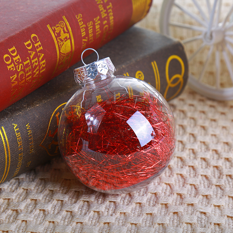 New Transparent Christmas ball PS Plastic presents for Christmas Tree Pendants Birthday party