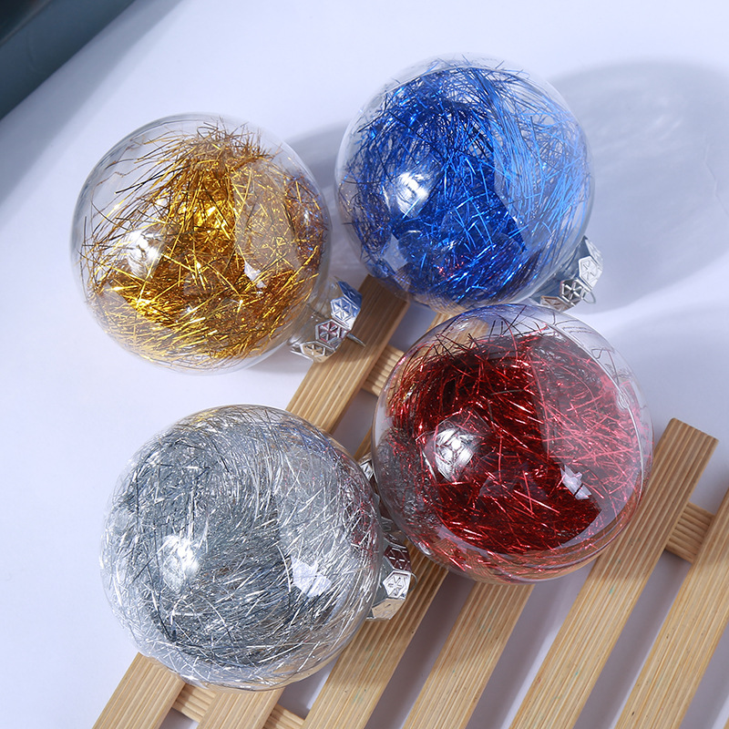 New Transparent Christmas ball PS Plastic presents for Christmas Tree Pendants Birthday party
