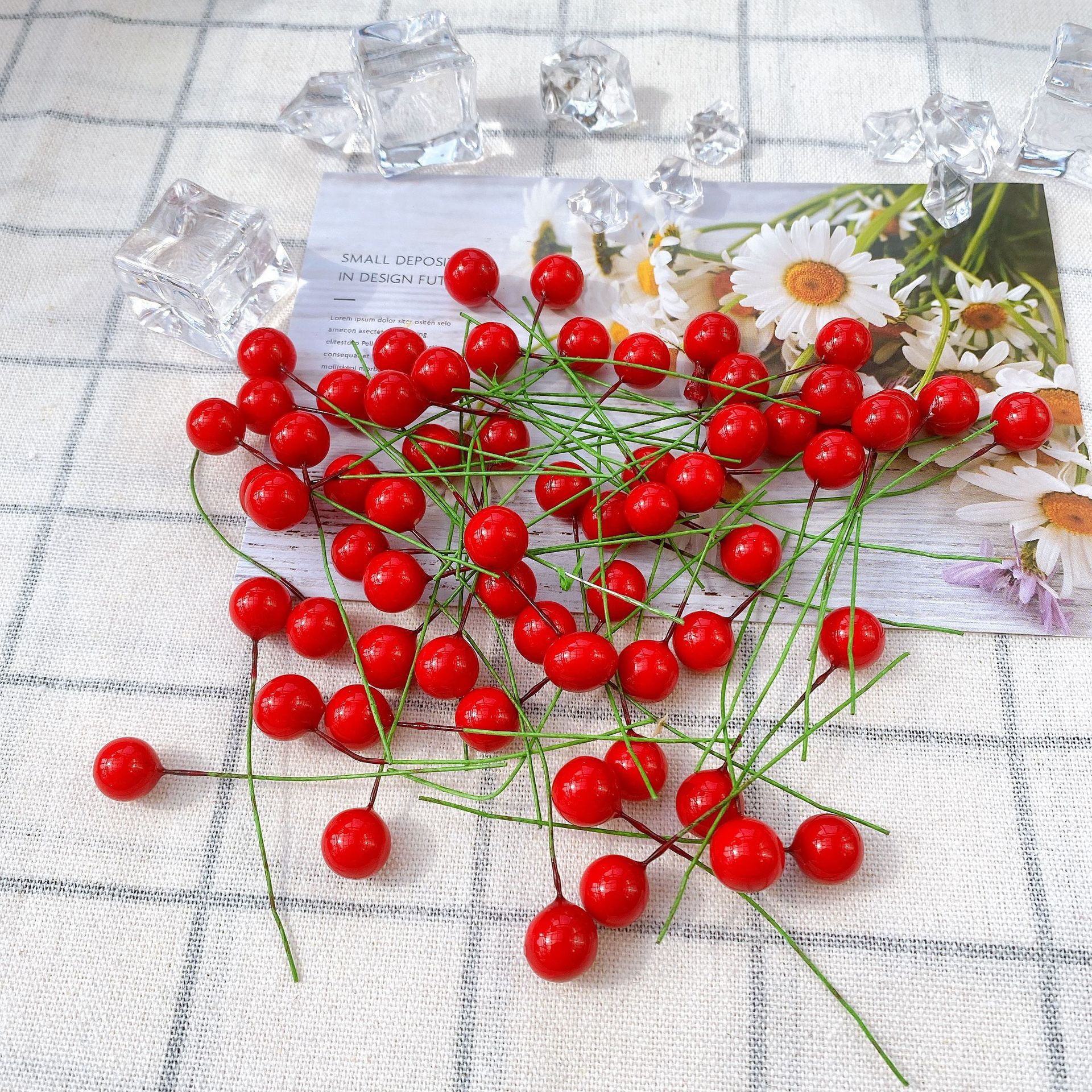 DIY Handmade Christmas Ball Berry Simulation Foam Fruit Cherry Pinecone Decoration Peony Fruit Christmas Product Accessories