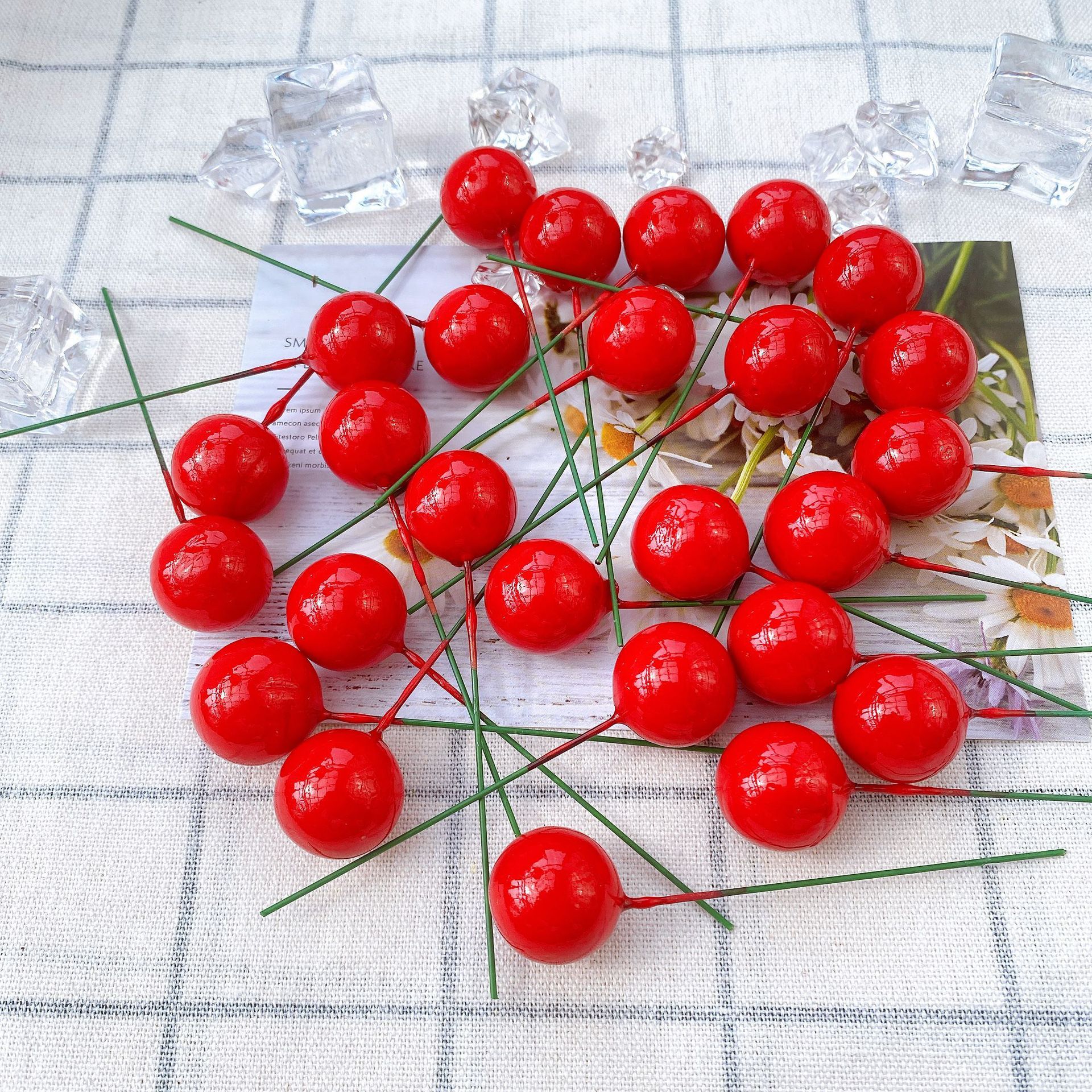 DIY Handmade Christmas Ball Berry Simulation Foam Fruit Cherry Pinecone Decoration Peony Fruit Christmas Product Accessories