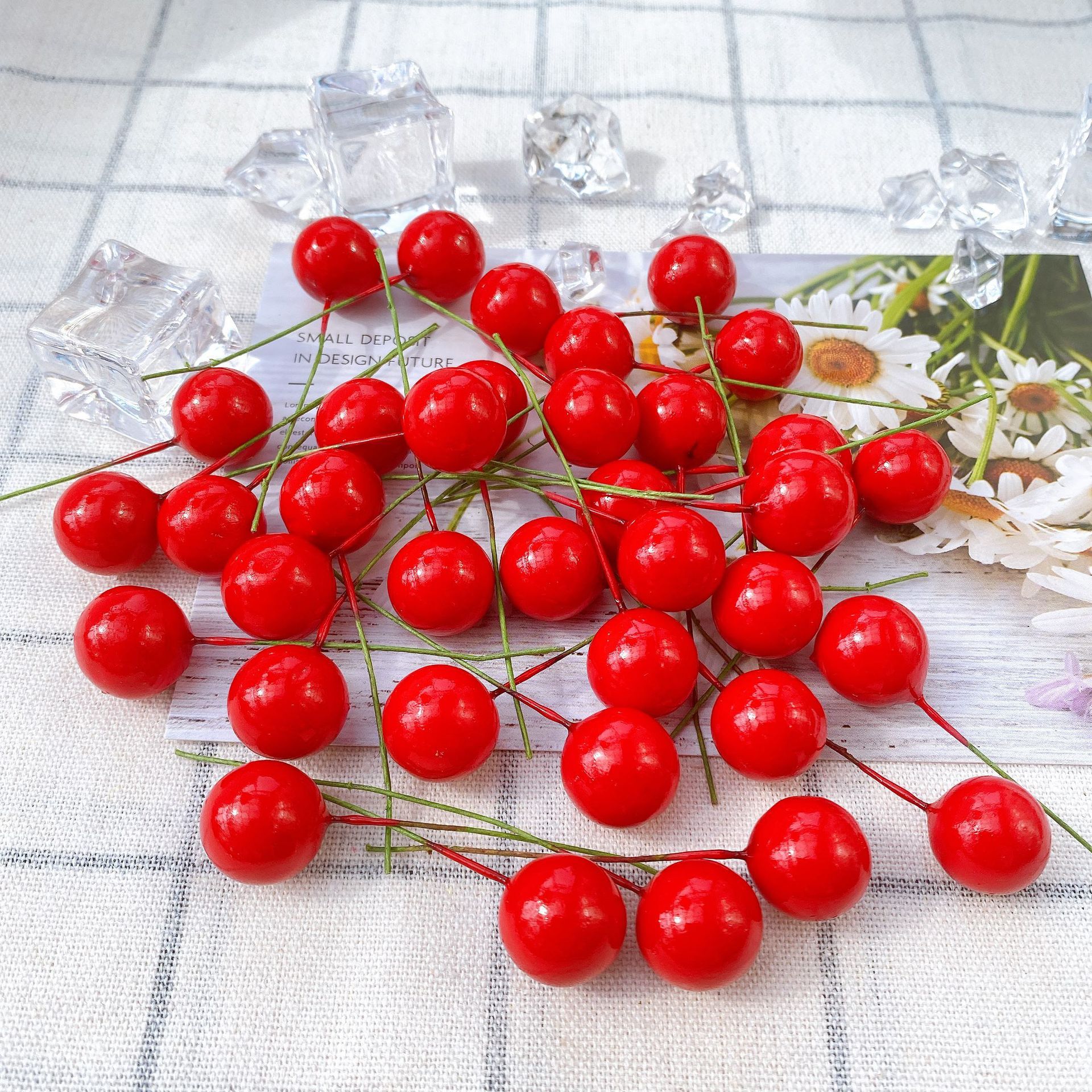 DIY Handmade Christmas Ball Berry Simulation Foam Fruit Cherry Pinecone Decoration Peony Fruit Christmas Product Accessories