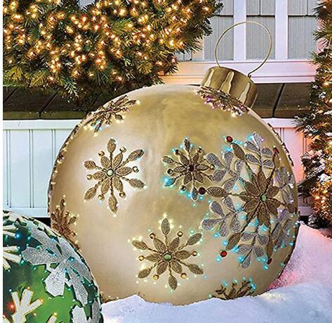 Christmas ball  Decorative Balloon 60cm Outdoor Fun Printing PVC Inflatable Toy Ball Crafts Cross-Border Factory