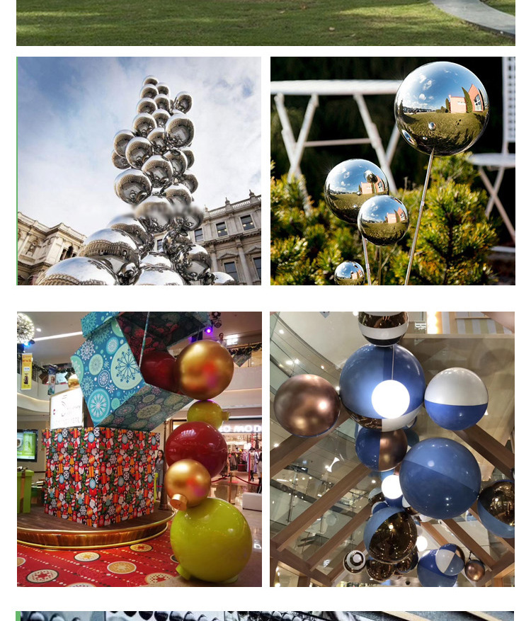 Ball Flowing Water Ornaments Hollow Floating Ball Christmas Ball Mirror Polished Ball 201 Stainless Steel Hollow Ball