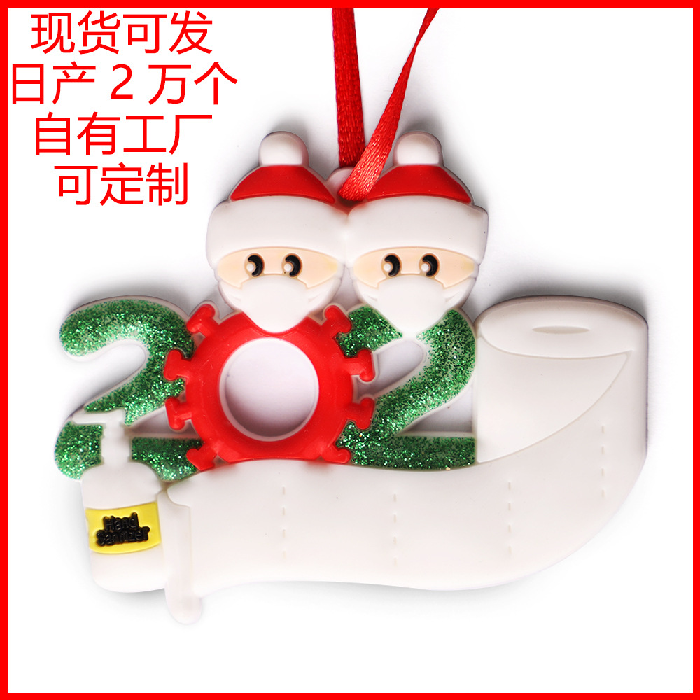 Mask Snowman Christmas Tree Pendant Resin PVC Plastic Christmas Tree Pendant Snowman Christmas Tree Pendant