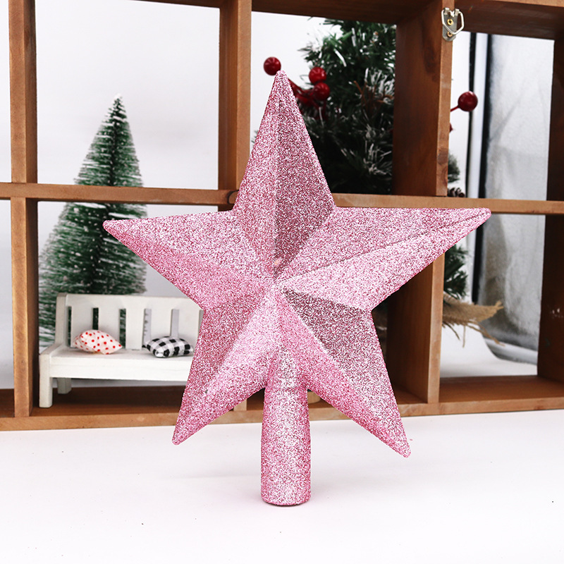 Celt Christmas Decorative Christmas Tree Top Star 101520cm Pink Christmas Tree Top FivePointed Star