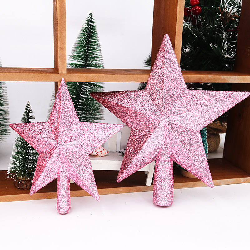 Celt Christmas Decorative Christmas Tree Top Star 101520cm Pink Christmas Tree Top FivePointed Star