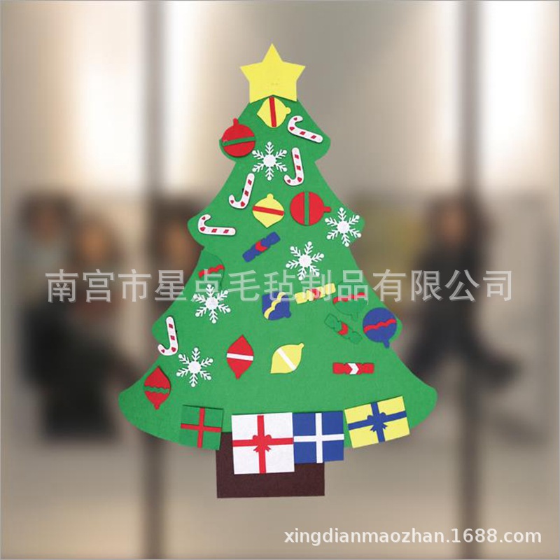 Felt Christmas Tree Non-Woven Christmas Decoration Cross-Border Handmade Puzzle DIY Hanging Christmas Tree Decoration