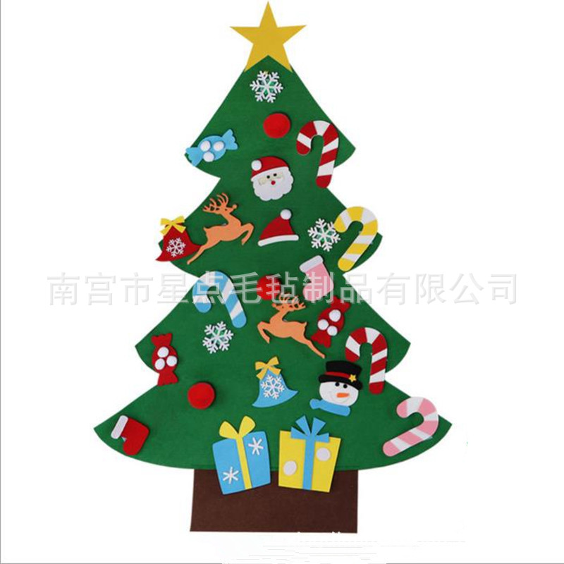 Felt Christmas Tree Non-Woven Christmas Decoration Cross-Border Handmade Puzzle DIY Hanging Christmas Tree Decoration