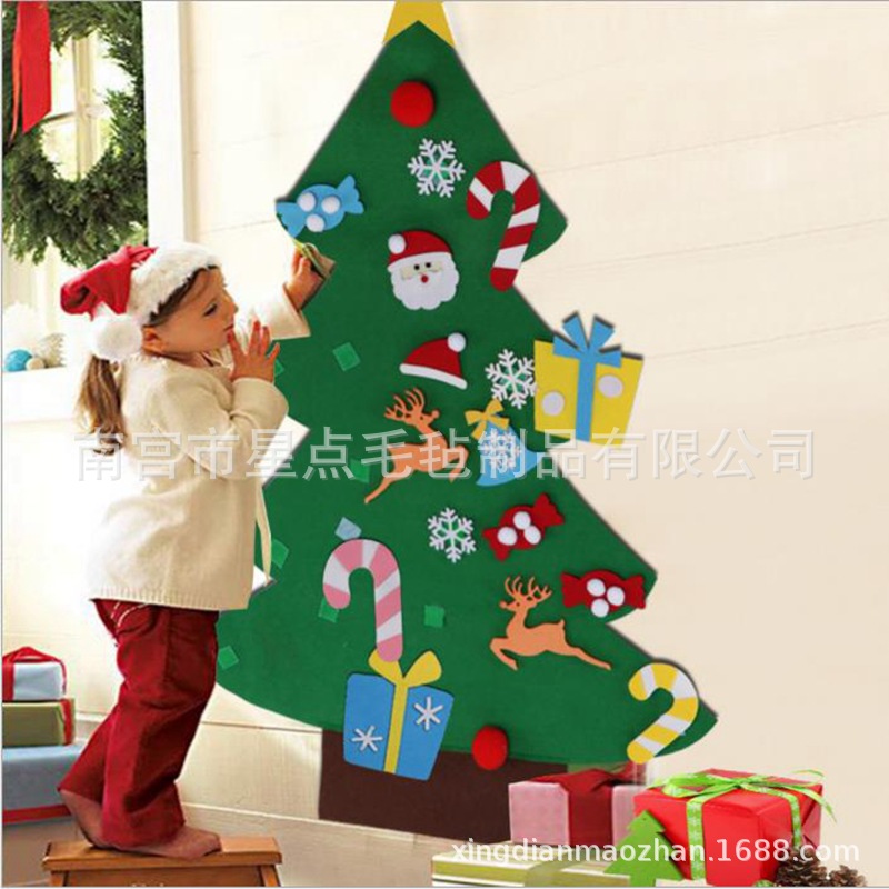 Felt Christmas Tree Non-Woven Christmas Decoration Cross-Border Handmade Puzzle DIY Hanging Christmas Tree Decoration