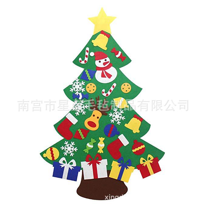 Felt Christmas Tree Non-Woven Christmas Decoration Cross-Border Handmade Puzzle DIY Hanging Christmas Tree Decoration Felt Christmas Tree Non-Woven Christmas Decoration Cross-Border Handmade Puzzle DIY Hanging Christmas Tree Decoration