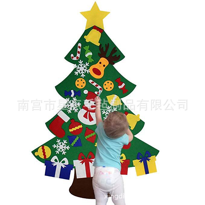 Felt Christmas Tree Non-Woven Christmas Decoration Cross-Border Handmade Puzzle DIY Hanging Christmas Tree Decoration Felt Christmas Tree Non-Woven Christmas Decoration Cross-Border Handmade Puzzle DIY Hanging Christmas Tree Decoration