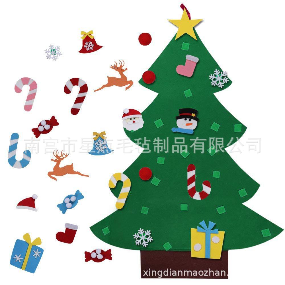 Felt Christmas Tree Non-Woven Christmas Decoration Cross-Border Handmade Puzzle DIY Hanging Christmas Tree Decoration Felt Christmas Tree Non-Woven Christmas Decoration Cross-Border Handmade Puzzle DIY Hanging Christmas Tree Decoration