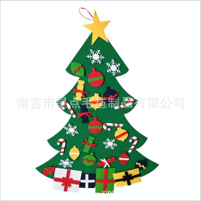 Felt Christmas Tree Non-Woven Christmas Decoration Cross-Border Handmade Puzzle DIY Hanging Christmas Tree Decoration Felt Christmas Tree Non-Woven Christmas Decoration Cross-Border Handmade Puzzle DIY Hanging Christmas Tree Decoration