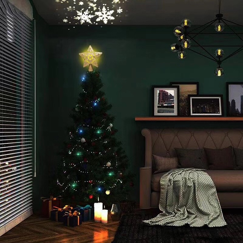 New Christmas Tree Top Shooting Lamp 3D Projection Lamp Star Christmas Tree Decoration Rotating Storm Projection Lamp New Christmas Tree Top Shooting Lamp 3D Projection Lamp Star Christmas Tree Decoration Rotating Storm Projection Lamp