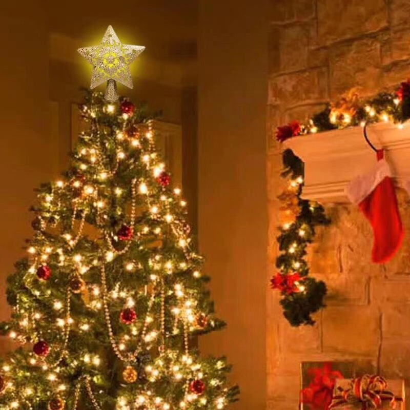 New Christmas Tree Top Shooting Lamp 3D Projection Lamp Star Christmas Tree Decoration Rotating Storm Projection Lamp New Christmas Tree Top Shooting Lamp 3D Projection Lamp Star Christmas Tree Decoration Rotating Storm Projection Lamp