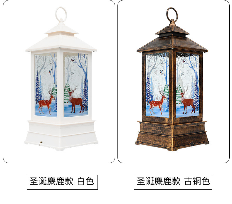 Cross-Border Wholesale Christmas Retro Led Large Size Storm Lantern Elderly David's Deer Snowman Decoration Storm Lantern Dress up Scene Cross-Border Wholesale Christmas Retro Led Large Size Storm Lantern Elderly David's Deer Snowman Decoration Storm Lantern Dress up Scene