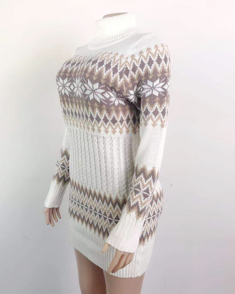 Aliexpress amazon hot style \"women 's Christmas turtleneck dress long snowflake pullover knitwear Aliexpress amazon hot style \"women 's Christmas turtleneck dress long snowflake pullover knitwear