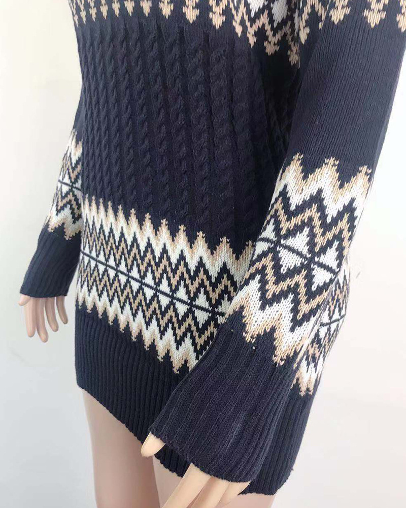 Aliexpress amazon hot style \"women 's Christmas turtleneck dress long snowflake pullover knitwear Aliexpress amazon hot style \"women 's Christmas turtleneck dress long snowflake pullover knitwear