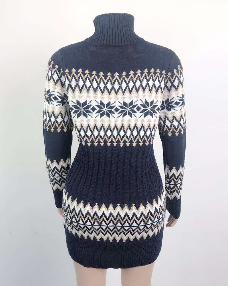 Aliexpress amazon hot style \"women 's Christmas turtleneck dress long snowflake pullover knitwear Aliexpress amazon hot style \"women 's Christmas turtleneck dress long snowflake pullover knitwear