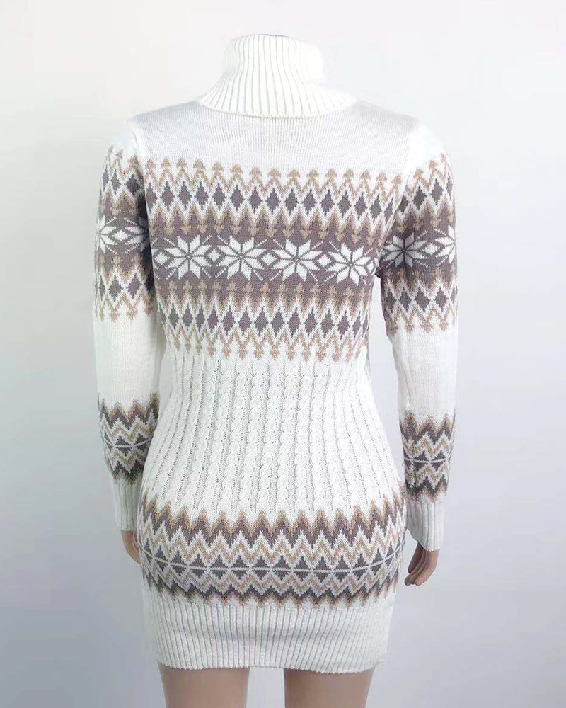 Aliexpress amazon hot style \"women 's Christmas turtleneck dress long snowflake pullover knitwear Aliexpress amazon hot style \"women 's Christmas turtleneck dress long snowflake pullover knitwear