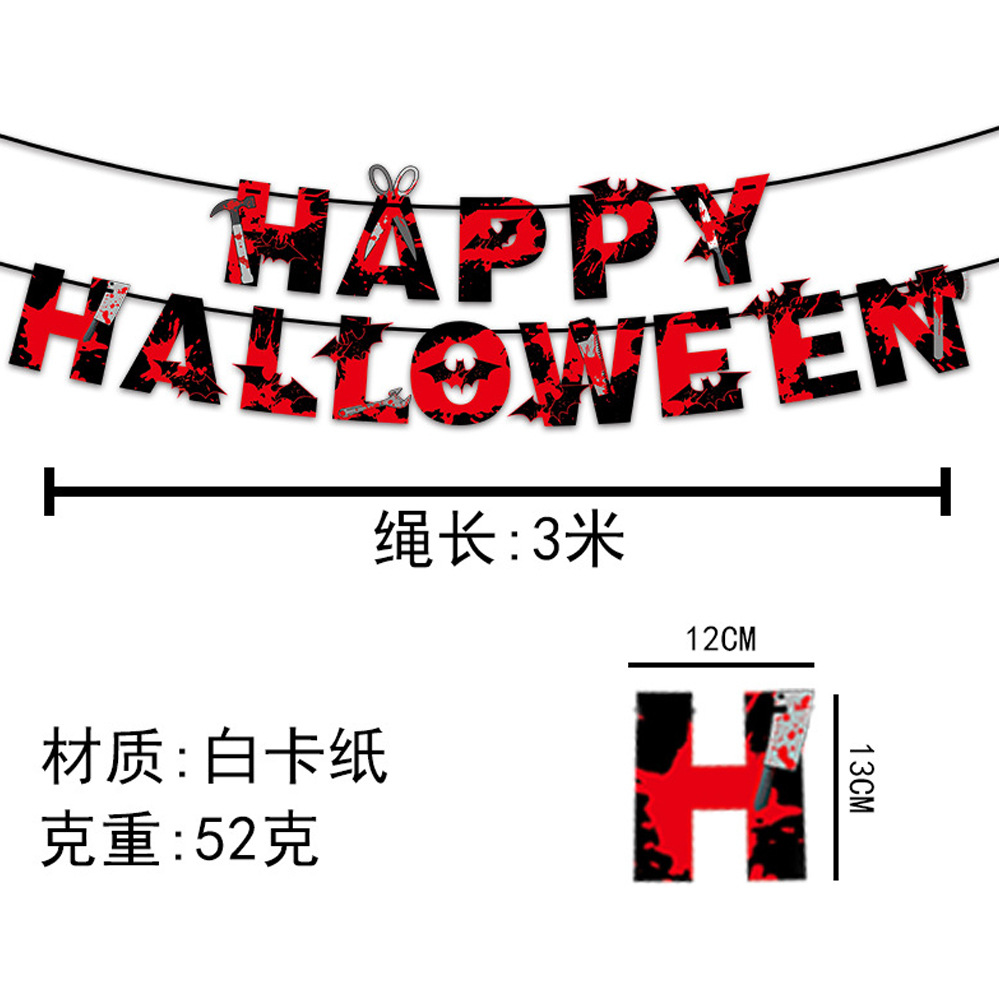 Halloween Ghost Festival Horror Decoration Blood Letter Hanging Flag Banner Set Halloween Latte Art Party Supplies Wholesale Halloween Ghost Festival Horror Decoration Blood Letter Hanging Flag Banner Set Halloween Latte Art Party Supplies Wholesale