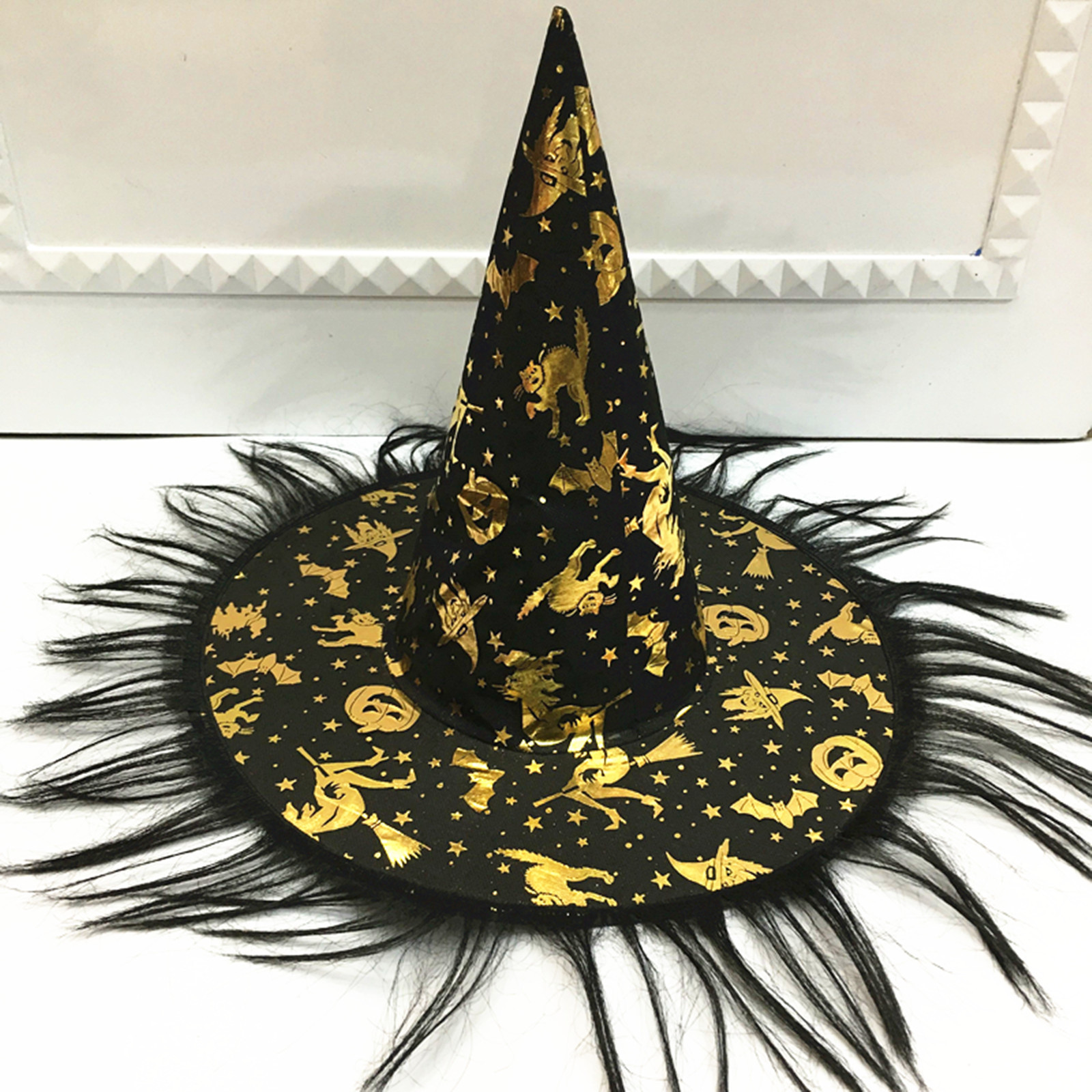 Halloween Witch Hat Gold Velvet Ribbon Witch Hat Adult Dance Dress up Wizard's Hat Ghost Festival Party Supplies Halloween Witch Hat Gold Velvet Ribbon Witch Hat Adult Dance Dress up Wizard's Hat Ghost Festival Party Supplies