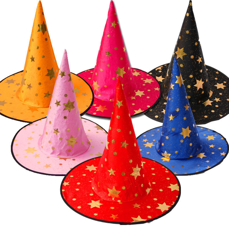Halloween Witch Hat Gold Velvet Ribbon Witch Hat Adult Dance Dress up Wizard's Hat Ghost Festival Party Supplies Halloween Witch Hat Gold Velvet Ribbon Witch Hat Adult Dance Dress up Wizard's Hat Ghost Festival Party Supplies
