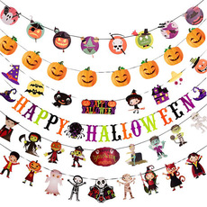 Halloween Party Hanging Flag Shopping Mall KTV Decoration and Layout Supplies Wansheng Happy Letter Latte Art Wholesale Customization Halloween Party Hanging Flag Shopping Mall KTV Decoration and Layout Supplies Wansheng Happy Letter Latte Art Wholesale Customization