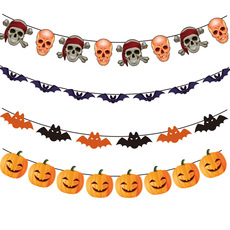 Halloween Party Hanging Flag Shopping Mall KTV Decoration and Layout Supplies Wansheng Happy Letter Latte Art Wholesale Customization Halloween Party Hanging Flag Shopping Mall KTV Decoration and Layout Supplies Wansheng Happy Letter Latte Art Wholesale Customization