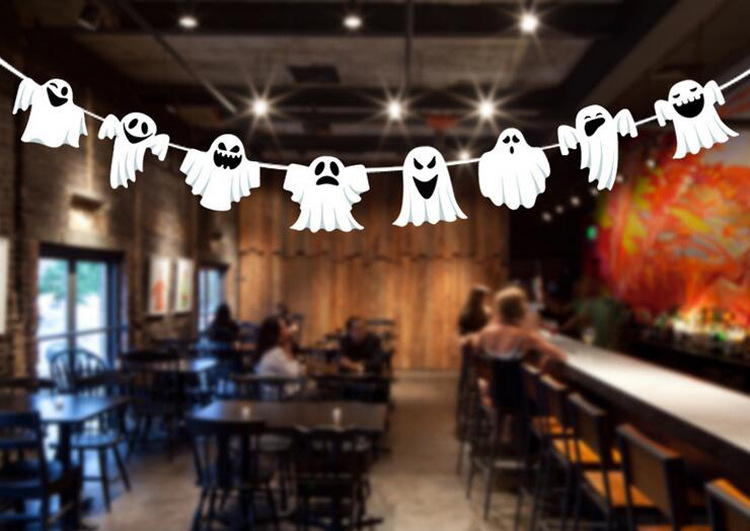 Halloween Party Hanging Flag Shopping Mall KTV Decoration and Layout Supplies Wansheng Happy Letter Latte Art Wholesale Customization Halloween Party Hanging Flag Shopping Mall KTV Decoration and Layout Supplies Wansheng Happy Letter Latte Art Wholesale Customization