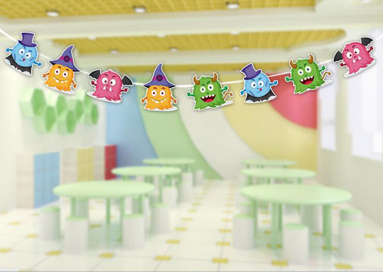 Halloween Party Hanging Flag Shopping Mall KTV Decoration and Layout Supplies Wansheng Happy Letter Latte Art Wholesale Customization Halloween Party Hanging Flag Shopping Mall KTV Decoration and Layout Supplies Wansheng Happy Letter Latte Art Wholesale Customization