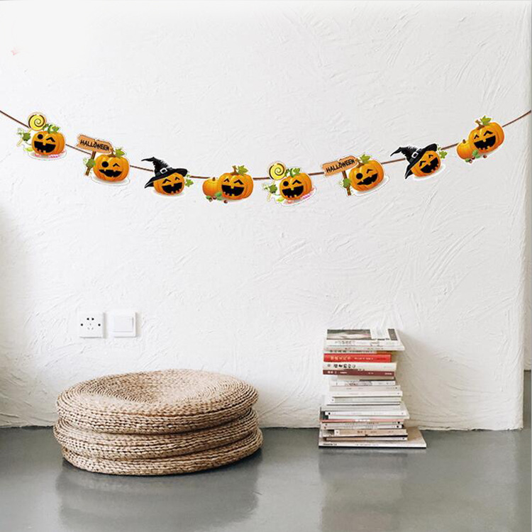 Halloween Party Hanging Flag Shopping Mall KTV Decoration and Layout Supplies Wansheng Happy Letter Latte Art Wholesale Customization Halloween Party Hanging Flag Shopping Mall KTV Decoration and Layout Supplies Wansheng Happy Letter Latte Art Wholesale Customization