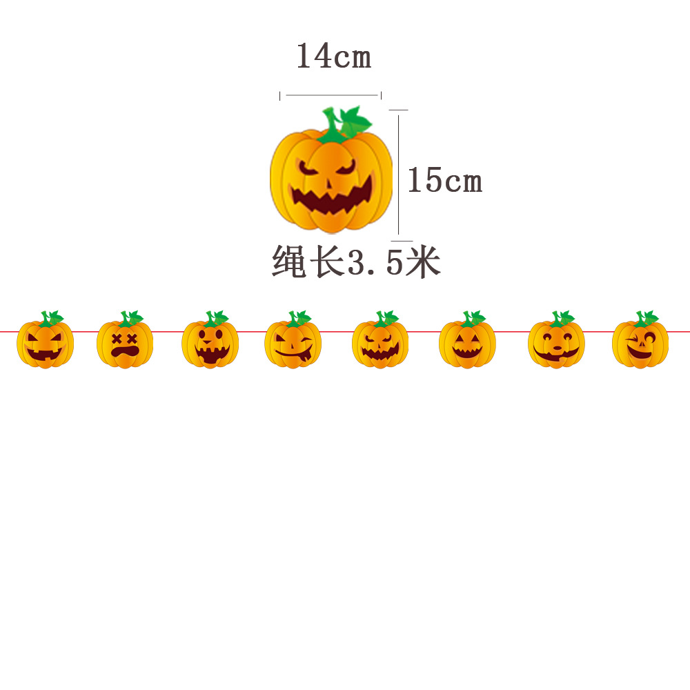 Halloween Party Hanging Flag Shopping Mall KTV Decoration and Layout Supplies Wansheng Happy Letter Latte Art Wholesale Customization Halloween Party Hanging Flag Shopping Mall KTV Decoration and Layout Supplies Wansheng Happy Letter Latte Art Wholesale Customization