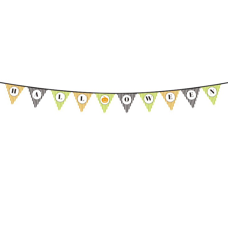 Halloween Party Hanging Flag Shopping Mall KTV Decoration and Layout Supplies Wansheng Happy Letter Latte Art Wholesale Customization Halloween Party Hanging Flag Shopping Mall KTV Decoration and Layout Supplies Wansheng Happy Letter Latte Art Wholesale Customization